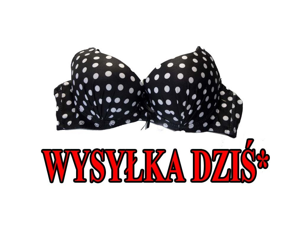 BIUSTONOSZ CZARNY BIAŁE KROPKI