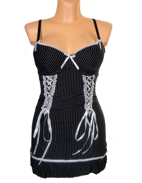 NIGHTDRESS PUSHUP RIBBONS WHITE - 2