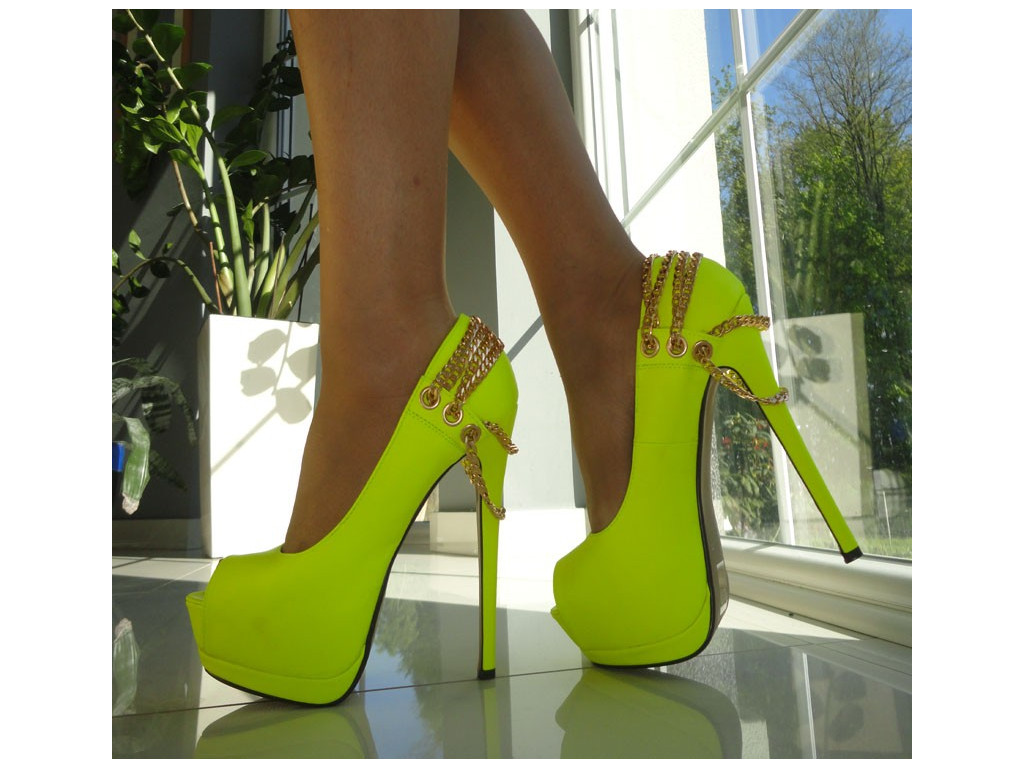 HOHE STIFTE 16CM GELBE NEONKETTE - 2