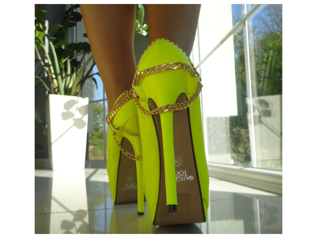HOHE STIFTE 16CM GELBE NEONKETTE - 5