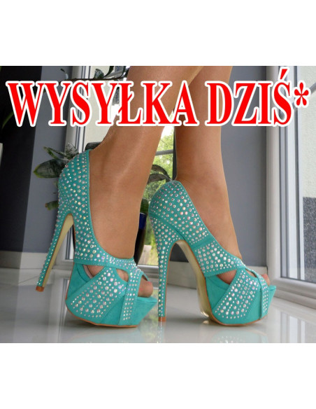 HIGH PINS SANDALS ZIRCONIA GREEN  - 1