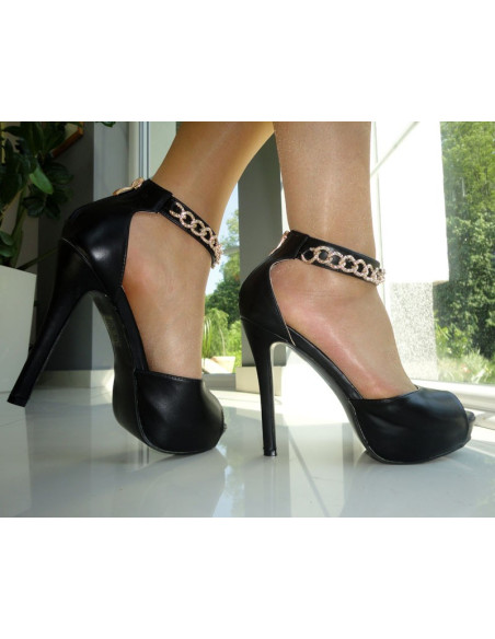 JUODA PLATFORMA STILETTAI GRANDINĖ  - 3