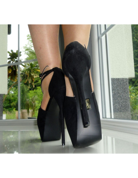Melnas platformas sandales 16cm - 5