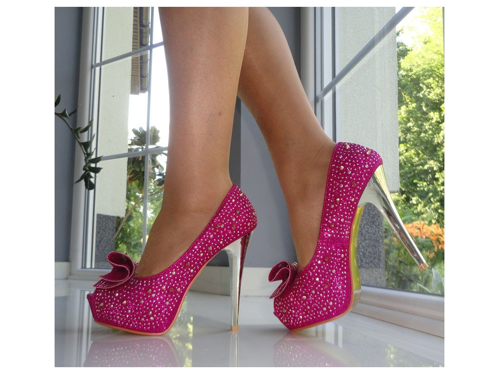 PLATFORMAS STILETTOS ROZĀ ZELTA SPIEĶI - 2