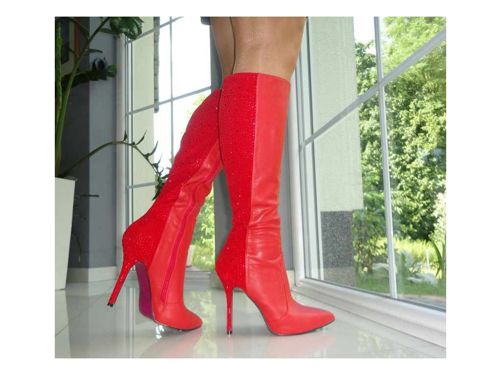 ROTE STIEFEL ÖKOLEDER - 5
