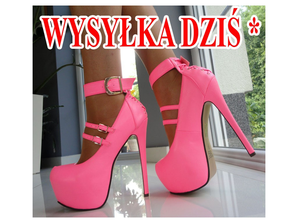WYSOKIE SZPILKI NEONOWE RÓŻOWE DO ŁÓŻKA