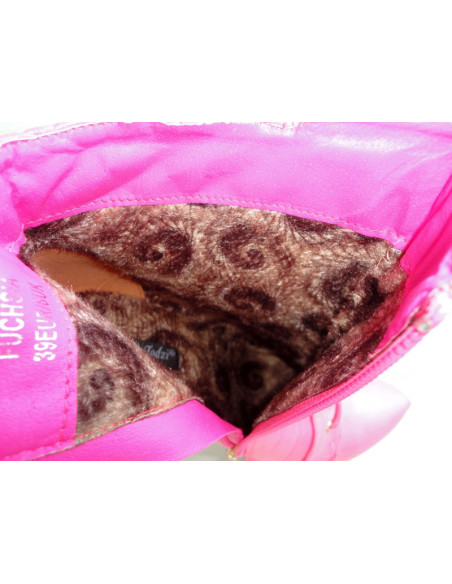 Kotníkové boty s vysokým podpatkem NEON PINK