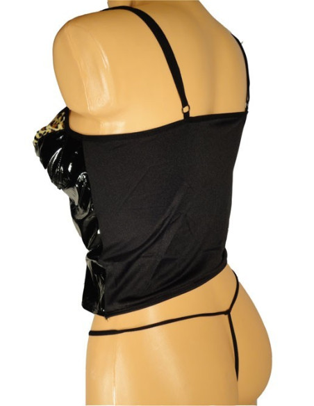 KOMPLET a la LATEX PANTERKA CZARNA M L