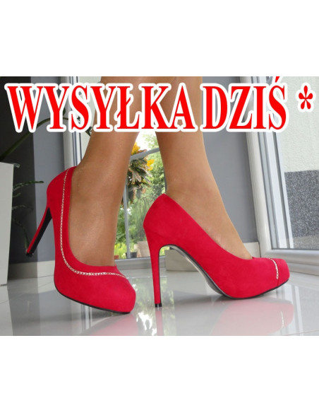 CZERWONE WYSOKIE SZPILKI KLASYCZNE