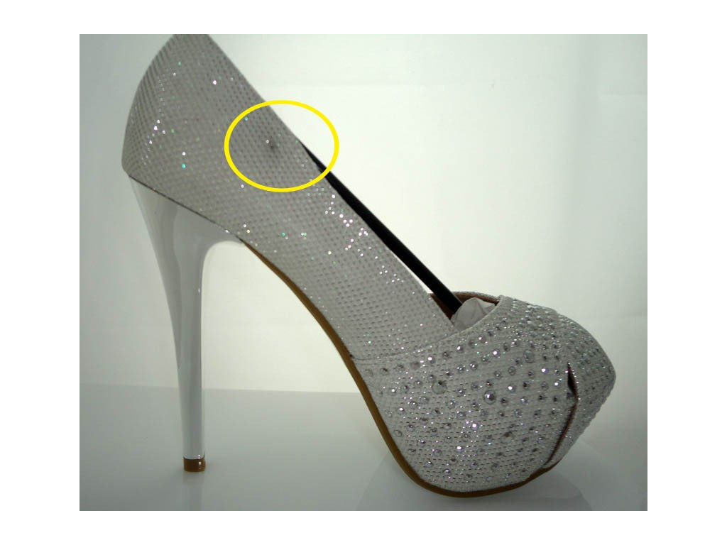 GLITTER HEELS WHITE STUDS PLATFORM