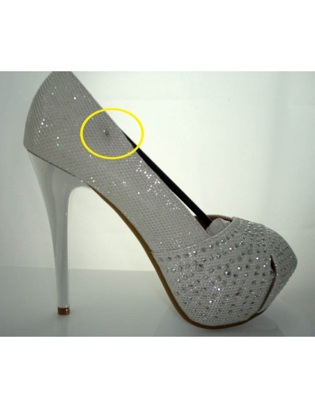 GLITTER HEELS WHITE STUDS PLATFORM