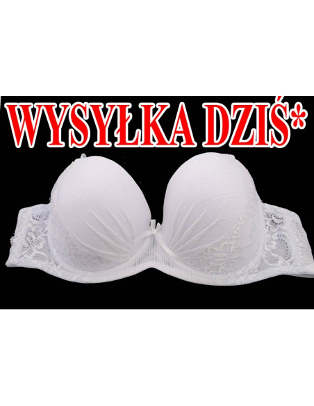 BIUSTONOSZ BIAŁY POWIĘKSZAJĄCY KORONKOWY