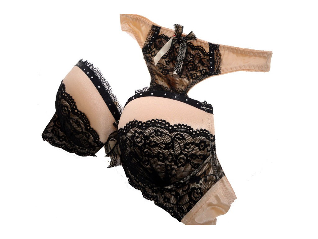UNTERWÄSCHESET ECRU-BEIGE SPITZE - 2