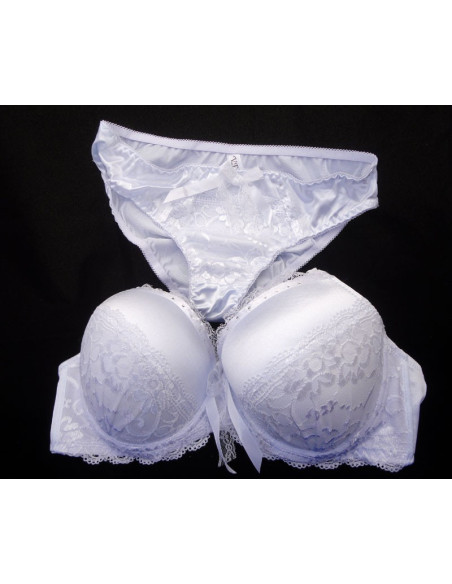 DESSOUS-SET WEIßE SPITZE ZIRKONIA - 2