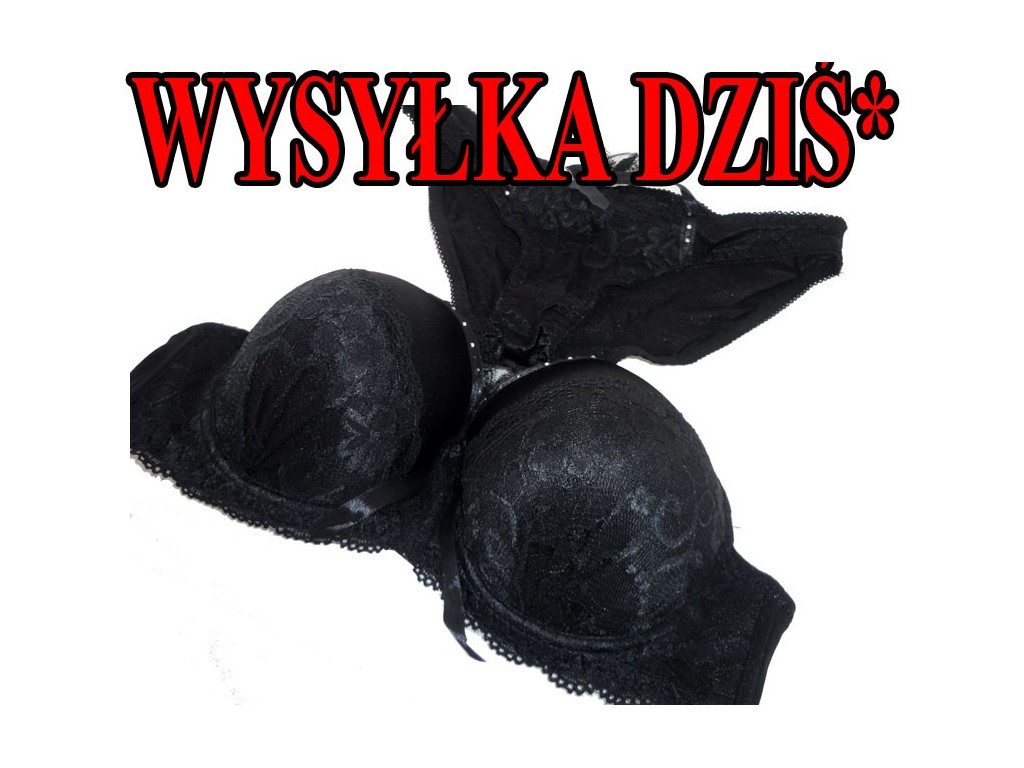 KOMPLET BIELIZNY CZARNY CYRKONIE FIGI