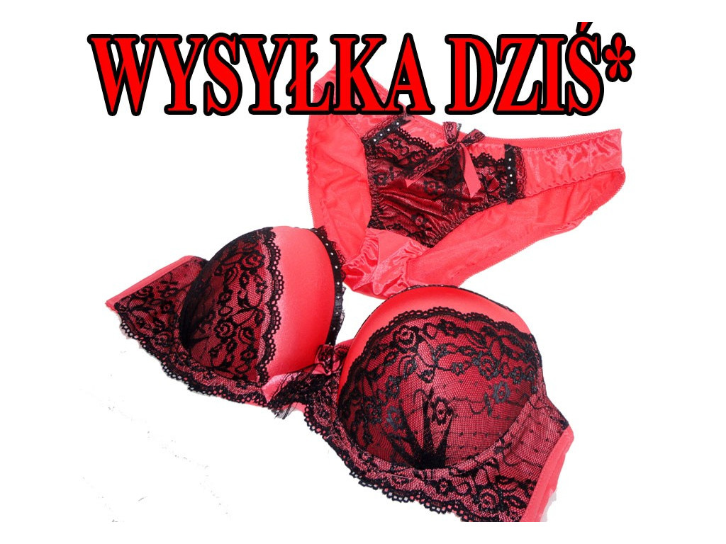 KOMPLET BIELIZNY KORALOWY CYRKONIE