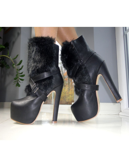 AUGSTI MELNI STILETTO ZĀBAKI KAŽOKĀDAS  - 4