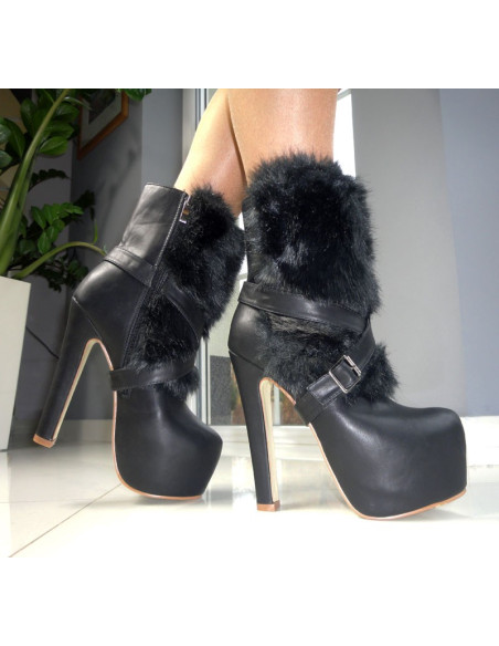 AUKŠTI JUODI STILETTO BATAI IŠ KAILIO  - 5