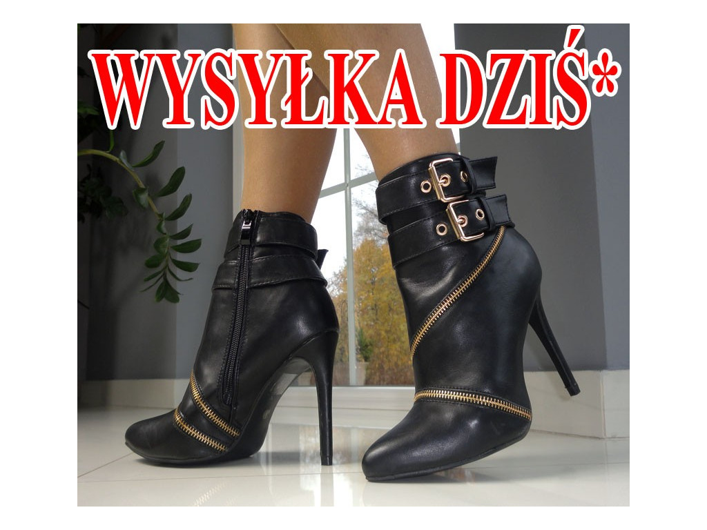 CZARNE BOTKI EKO SKORA SUWAK