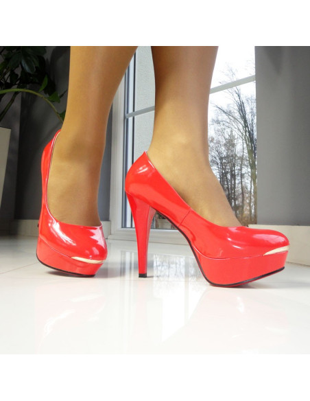 RED PATTERNS LOW SHOES CORAL PINS - 2