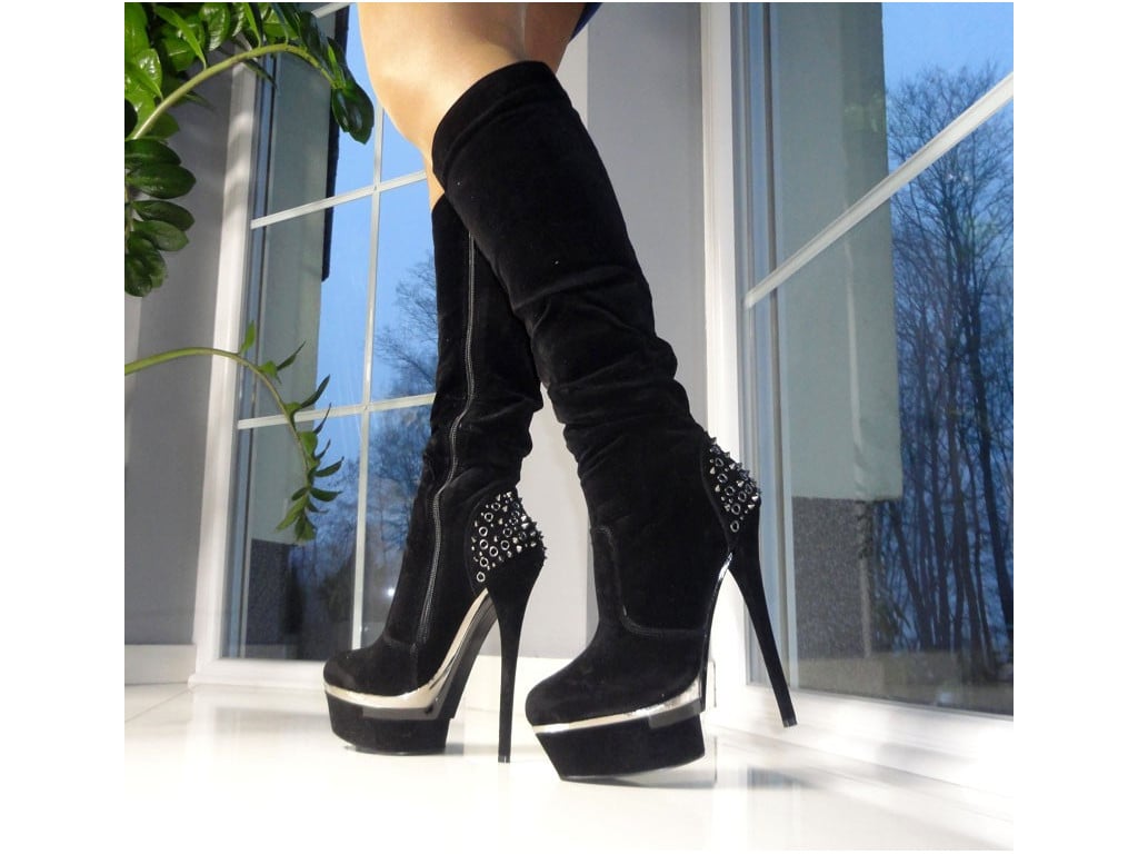 ŠTUDENTY ČIERNYCH čižiem s vysokým členkom - 2