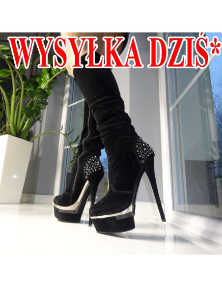 FEKETE, MAGAS BOKA Csizma - 1