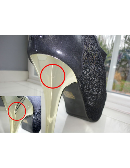 PINS HOHE STIEFEL SCHWARZE ZIRKONIA SILBER  - 6