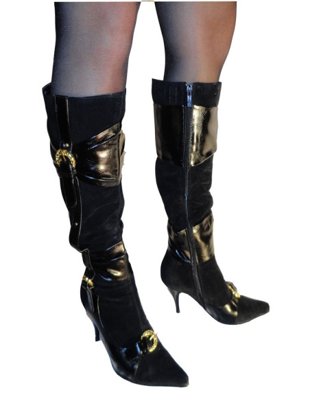 WILDLEDER-STIEFEL GOLDENE ACCESSOIRES - 1