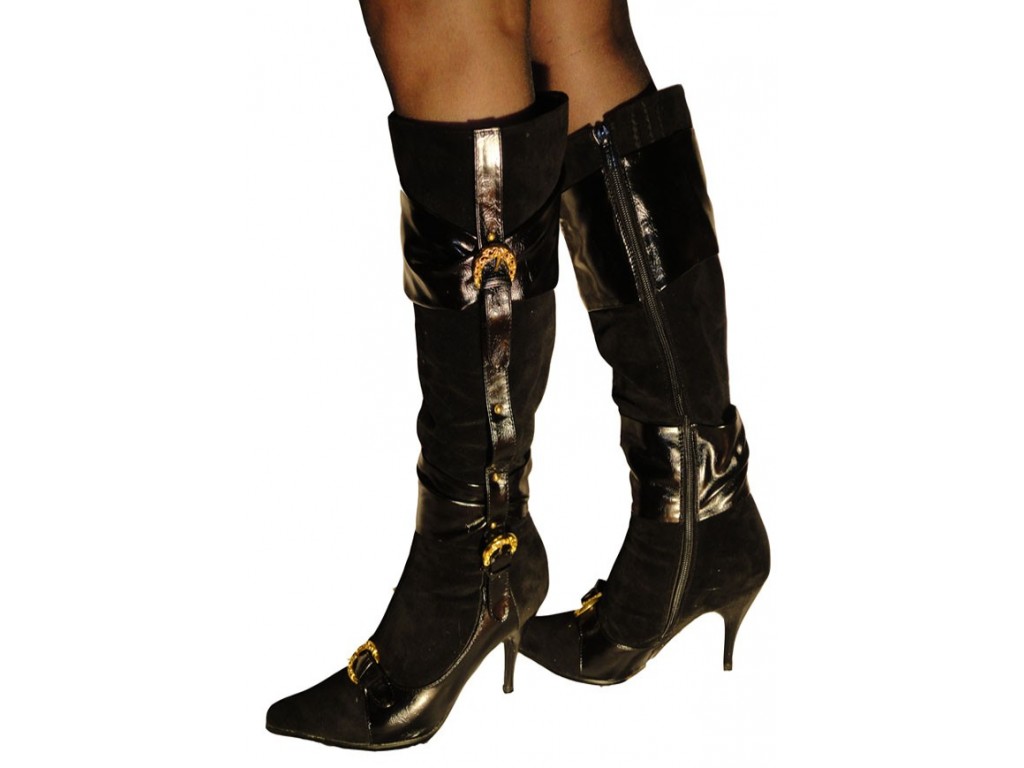 BOTTES EN DAIM ACCESSOIRES EN OR - 2