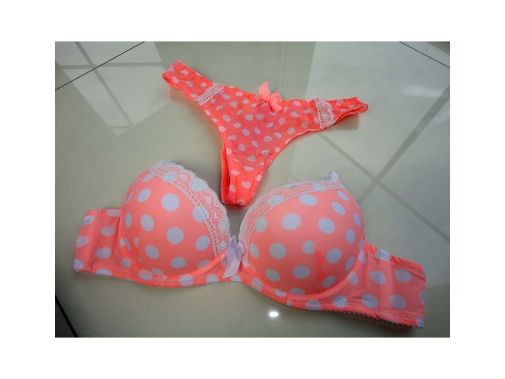 SPODNÍ PRÁDLO SADA PINK BÍLÝCH BODŮ - 2