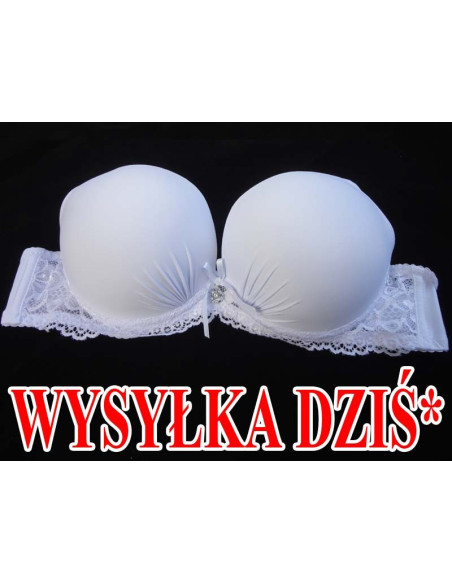 BIUSTONOSZ PUSH UP POWIĘKSZAJĄCY BIAŁY GŁADKI