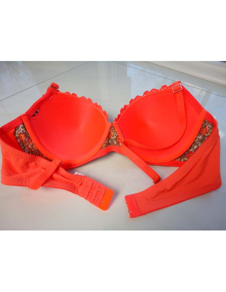 SCHWARZER ORANGE BRA MIT BLUMEN - 3