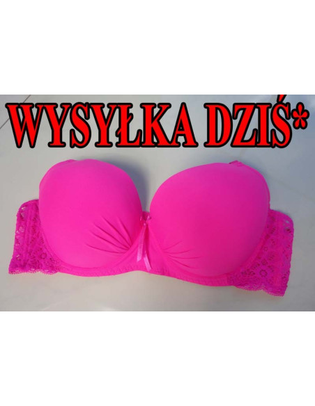 BIUSTONOSZ RÓŻOWY GŁADKI KORONKA MODELUJĄCY