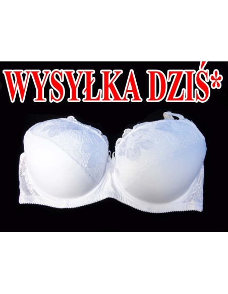 BIUSTONOSZ BIAŁY GŁADKI Z KORONKĄ MODELUJĄCY