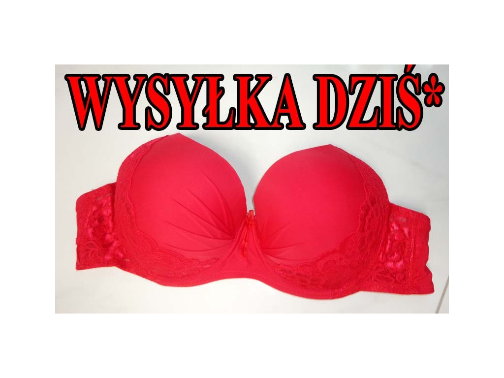 BIUSTONOSZ DCZERWONY Z KORONKĄ MODELUJĄCY