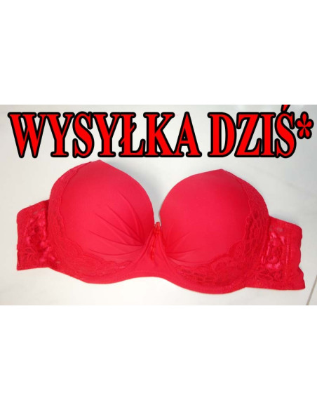 BIUSTONOSZ DCZERWONY Z KORONKĄ MODELUJĄCY