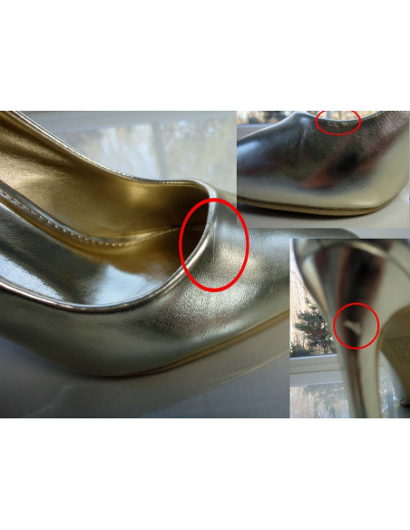 BUTY SZPILKI KLASYCZNE SZPIC WYSOKIE ZŁOTE
