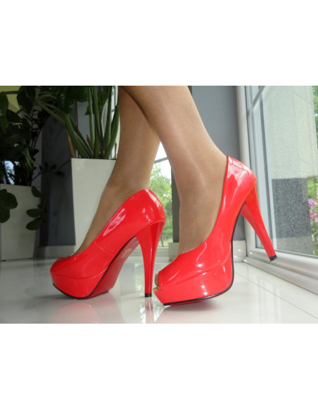 BROKATOWE CZARNE BUTY SZPILKI - 1