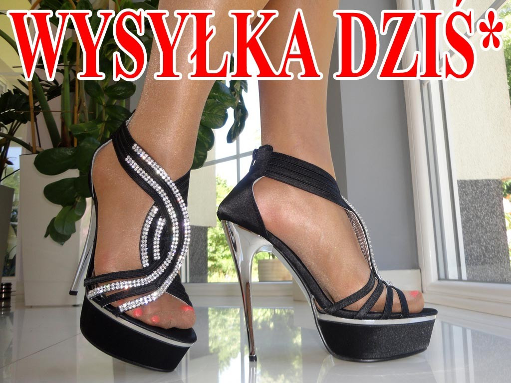 HOCHHACKIGE SANDALEN SCHWARZ MIT ZIRKONIA - 3