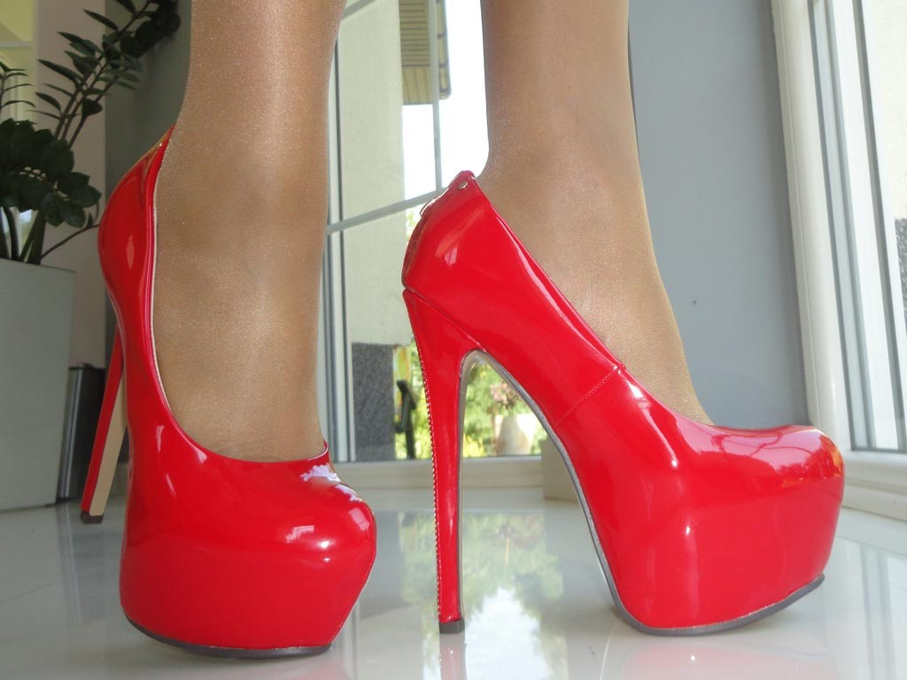 NEW SZPILKI CZERWONE RED LAKIEROWANE EKSPRES