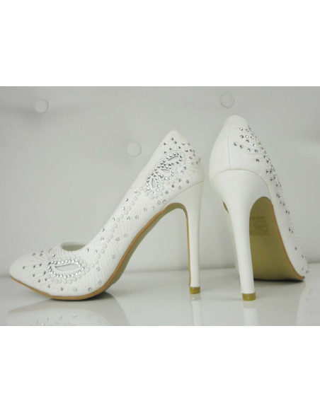 ÉPINGLES DENTELLE BLANCHE À PAILLETTES MATTES - 5