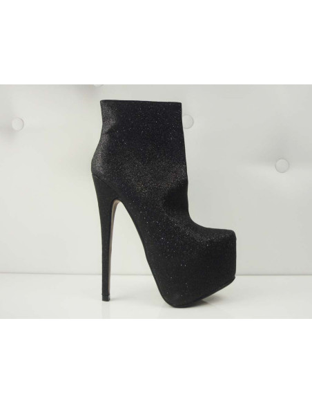 ÉPINGLES HAUTES BOTTES NOIRES À PAILLETTES - 2