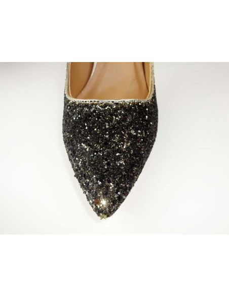 CLASIC BLACK GLITTER PINS - 6