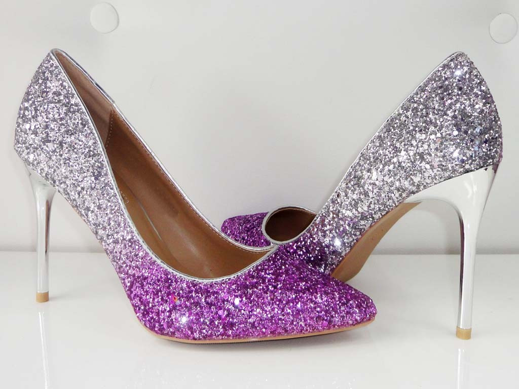 STILETTO KURPES VIOLETI MIRDZOŠI KLASISKI - 2