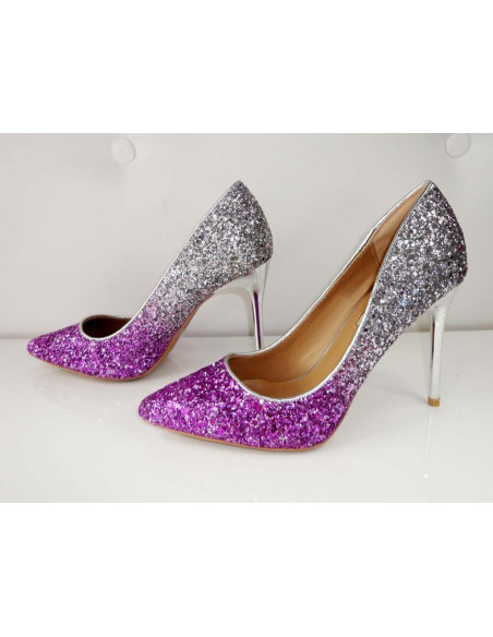 PURPLE GLITTER CLASSIC PURPLE PINS - 6