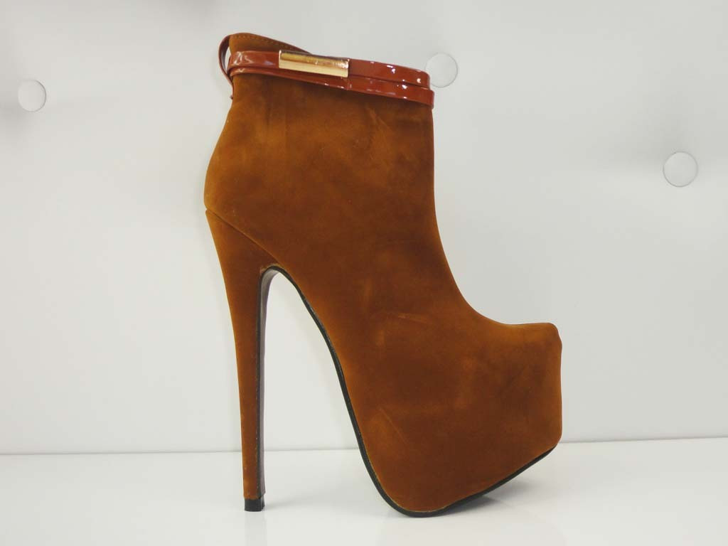 STILETTO AUGSTIE ZĀBAKI KAMIEĻU BRŪNS - 3