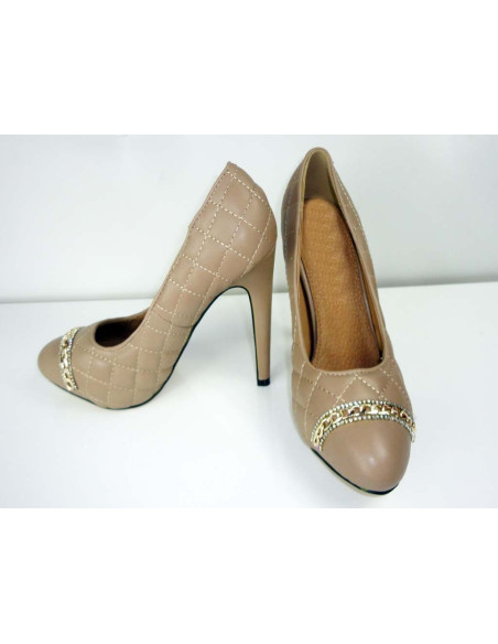 OUTLET CLASSIC BEIGE QUILTED CHAINS - 4