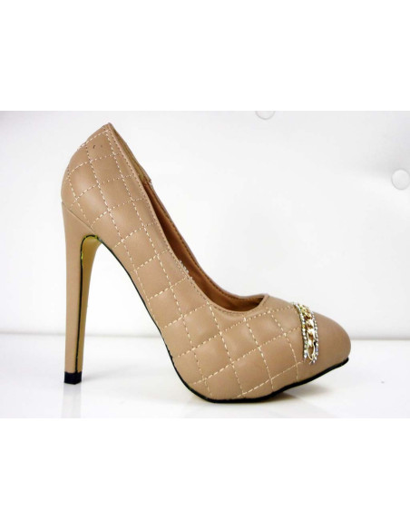 OUTLET CLASSIC BEIGE QUILTED CHAINS - 3