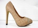 OUTLET STILETTOS BEIGE CLASSIC QUILTED CHAIN - 3