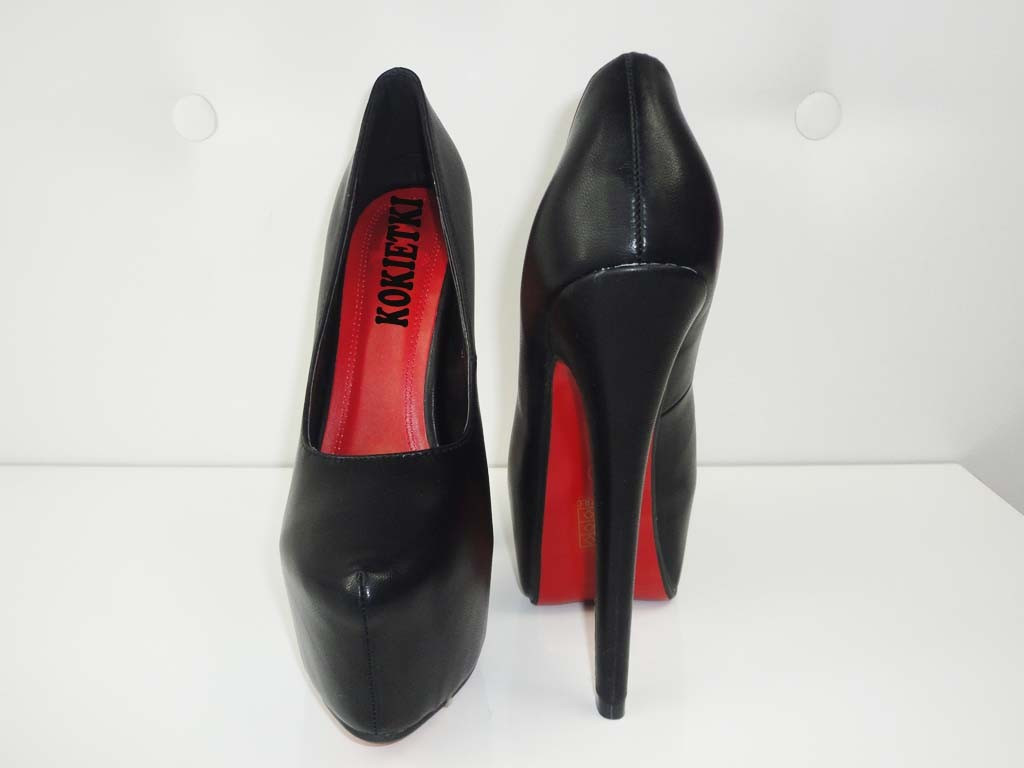 AUGSTI MELNI STILETTO PAPĒŽI AR MATĒTU PLATFORMU  - 5